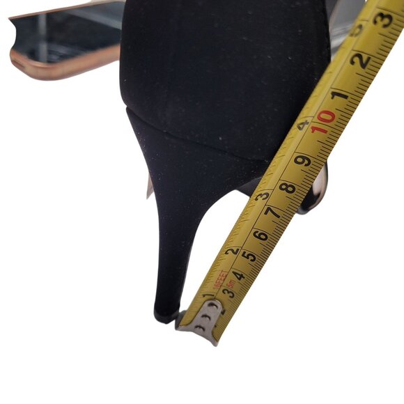 Women's Solid Color Black Suede Ankle Strap High Stiletto Heel Sandals Size 6 - Picture 9 of 13